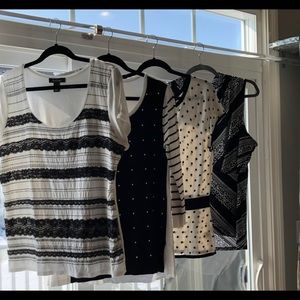 WHBM 4 black & white casual tops
